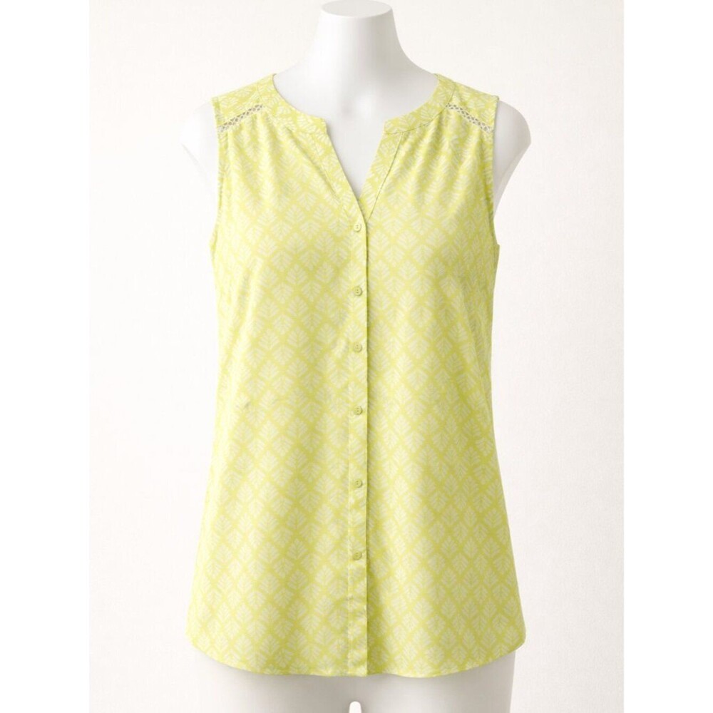 Emily Daniels Tank Top Size Small Celery Green NWT